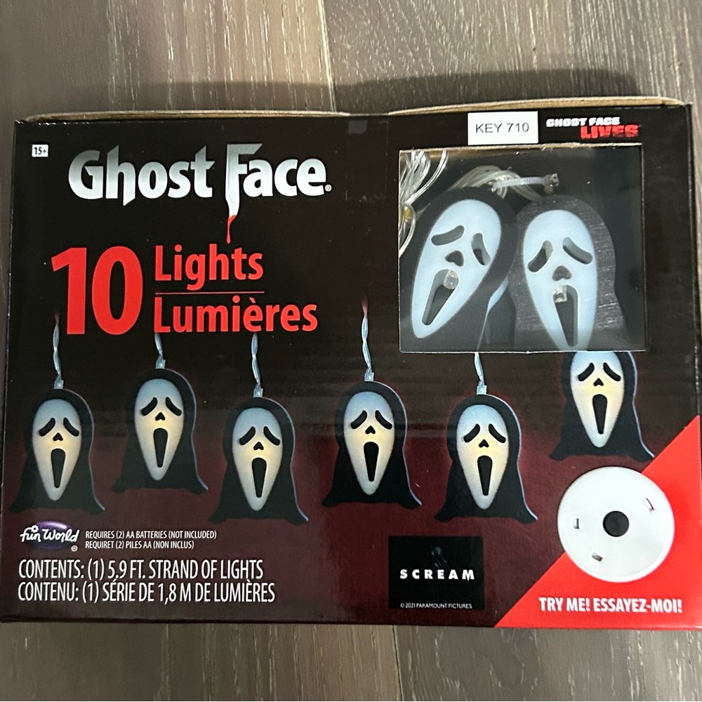 Fun world Ghost face string lights. NWT